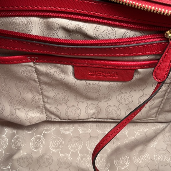 Michael Kors Red Crossbody Bag with Gold Accents - Picture 12 of 13